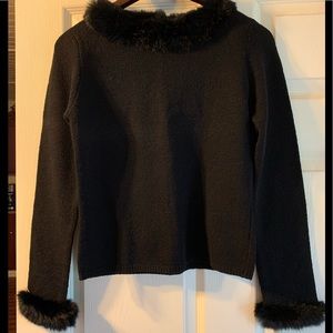 Harold’s Fur trimmed Fine Merino Wool Sweater